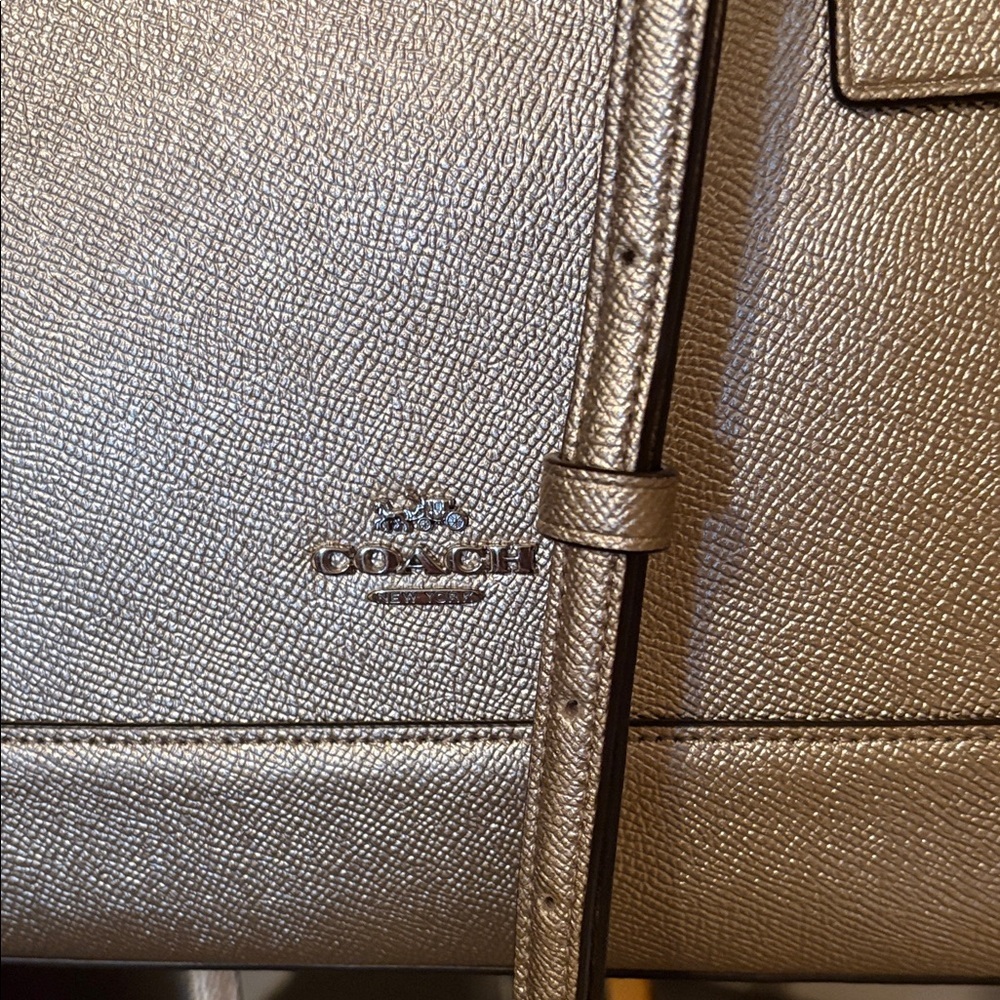 Coach Metallic Dome Satchel - Gold - Picture 2 of 16